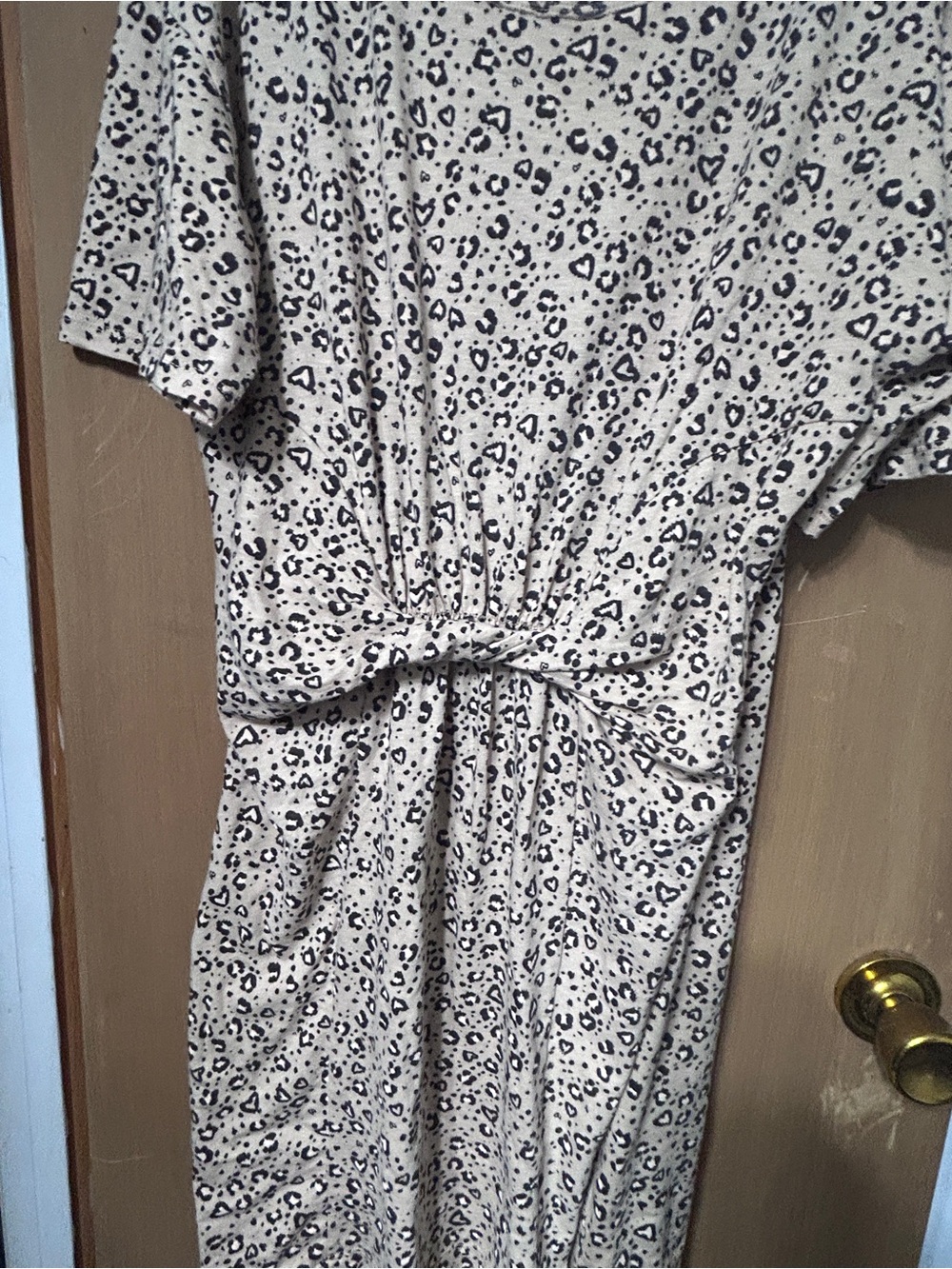 aerie Beige Dress with Black cheetah Print and Tie Waist
Nice tshirt material - Picture 4 of 5